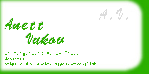 anett vukov business card